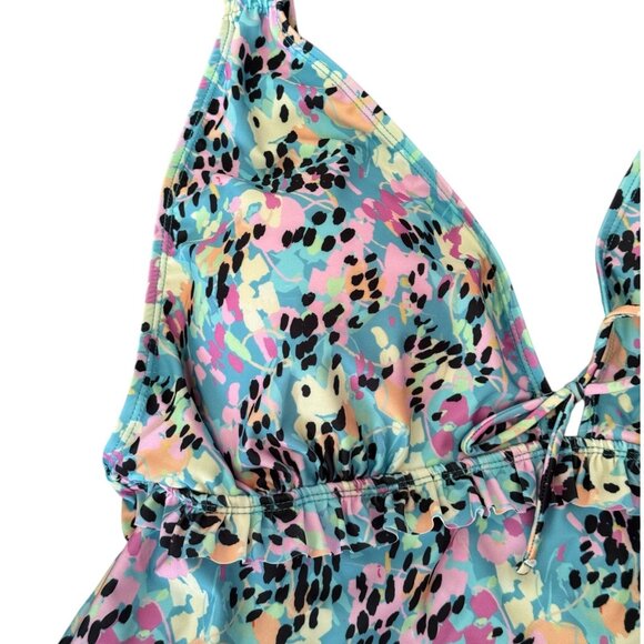 TAHARI NWT Romance Tankini Swim Set in Color/Water Lilies Women's PLUS Sz 3X - Picture 2 of 10